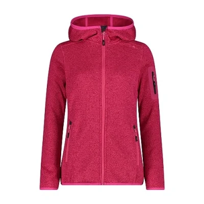Immagine di CMP Giacca da donna Knit Tech con cappuccio fisso 3h19826 in pile, Fucsia, 42, antracite., 48
