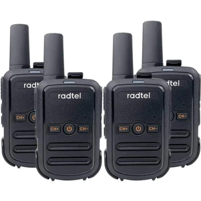Immagine di Radtel RT12 Walkie Talkie Ricaricabile per Adulti Portatile a Lungo Raggio Senza Licenza PMR 446 Radio Ricetrasmettitore 16CH Vivavoce VOX Escursioni in Campeggio… (4 Pack Nero)