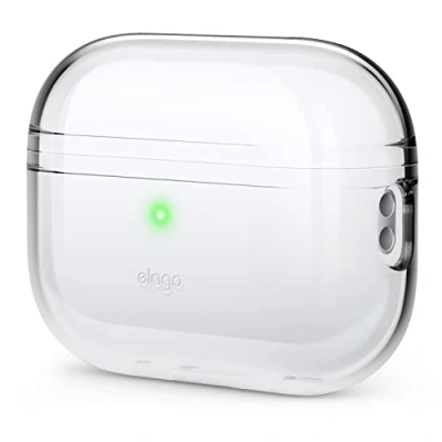 Immagine di elago Cover Trasparente Compatibile con Apple AirPods Pro 2a Generazione Custodia (2022) Protettiva, Antiurto, Nastro Gel Incluso, Ricarica Wireless, Ingiallimento Ridotto (Trasparente)