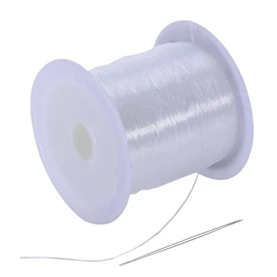 Immagine di HCRXVV 500m Filo di Nylon 0,3 mm da Pesca Trasparente, Perline con,Filo forte per Braccialetti, Resistente allo Strappo Appendere e Gioielli
