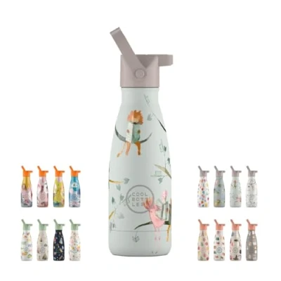 Immagine di Borraccia Termica per Bambini 260 ml Reading Buddies Bottiglia Acqua Acciaio Inox Bevande Fredde 36 Ore e Calde 18 Rifiniture con Disegno in Rilievo Senza BPA Cool Bottles