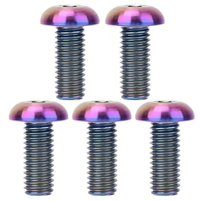 Immagine di Vbest life 5 Pz/Pacco M5x12 Bulloni della Gabbia Bottiglia dell&#039;Acqua Bicicletta M5x10 Viti del Freno a Disco Set di per in Lega Titanio(M5 x 12 colorato)