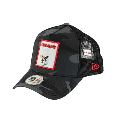 Immagine di New Era Gremlins Patch + Pin Camo Black A Frame Adjustable Trucker Cap One Size