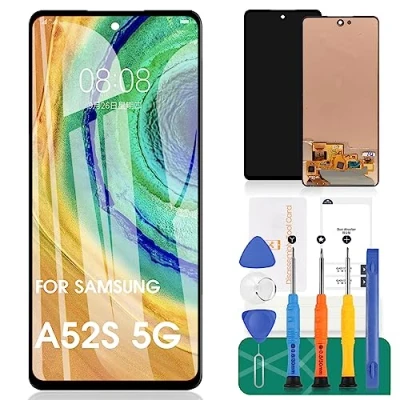 Immagine di Per Samsung Galaxy A52s 5G Schermo di Ricambio Display LCD Touch Screen A528B Digitizer Assembly Kit Riparazione (Nero Senza riconoscimento delle impronte digitali)