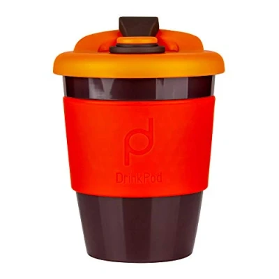 Immagine di Pioneer DrinkPod Tazza da viaggio in plastica, riutilizzabile, senza BPA, 340 ml, colore: Rosso