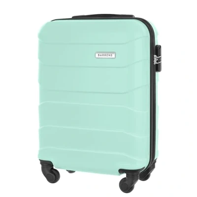Immagine di BARRENS Valigia da viaggio Bagaglio a mano 55x40x20cm 34 L Materiale ABS Serratura criptata 4 ruote Compatibile con le compagnie aeree Menta