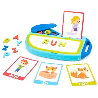 Immagine di Learning Resources AlphaMagnets GO! Set di attività per l’ortografia, Lettere magnetiche bambini, Calamite dell’alfabeto maiuscolo, 73 pezzi, Dai 3 anni in avanti