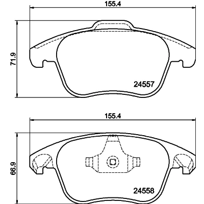 Immagine di HELLA 8DB 355 013 351 Kit pastiglie freno Non predisposto per contatto segnalazione usura CITROËN: C4 II Hatchback, Picasso 2, I Grand