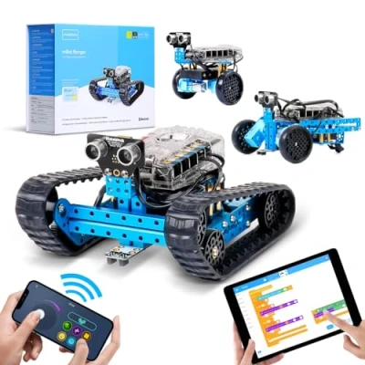 Immagine di Makeblock mbot Ranger Robot Programmabile Bambini, Kit Robotica Educativa Cingolato 3 in 1, Coding Giocattolo Compatibile con Programmazione Scratch e Arduino, Regali per Bambini 10 Anni+