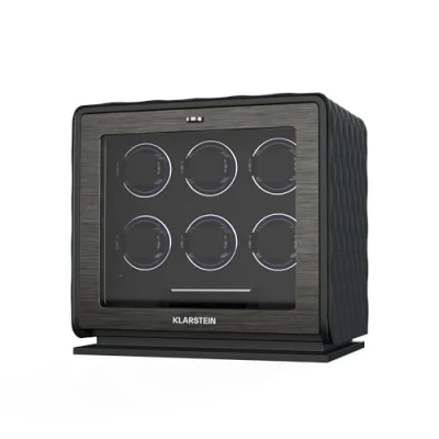 Immagine di KLARSTEIN LuminousTime Scatole del Tempo per 8 Orologi Scatola Automatici con Motore Silenzioso, Pelle Vegana, 20 Impostazioni TPD, Illuminazione RGB &amp; LED, Pannello LCD Telecomando