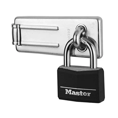 Immagine di Master Lock 9140703EURDBLK Set Chiavistello a Barra Dritta e Lucchetto Chiave