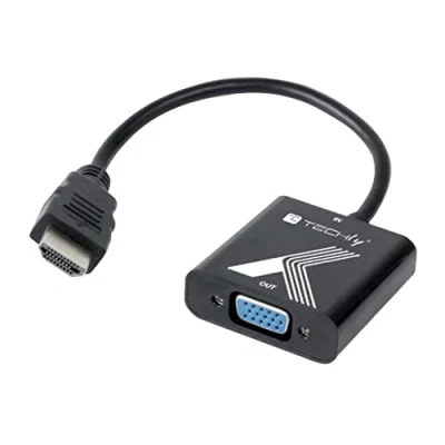 Immagine di Techly 361896 Cavo Convertitore Adattatore da HDMI™ a VGA 1920x1200 60Hz con Audio 3.5&quot; Nero