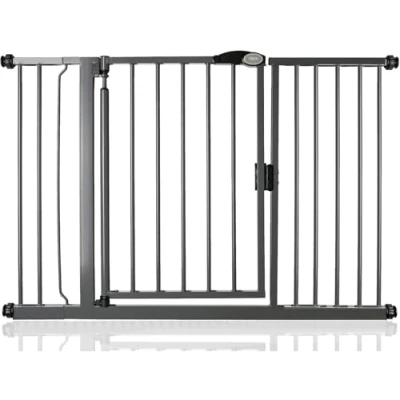 Immagine di Safetots Cancelletto per Scale a Chiusura Automatica Pressione, 125.4 cm 132.4 cm, Grigio ardesia, Bambini, Barriera di Sicurezza Bambini