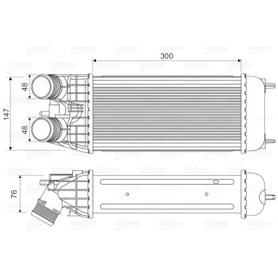 Immagine di VALEO 818547 Intercooler senza valvola AGR (ricircolo gas scarico) CITROËN: C4 II Cactus, DS3 Hatchback, C3 III, PEUGEOT: 208 I Hatchback