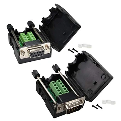 Immagine di Futheda DB9 RS232 D SUB femmina e maschio a 9 pin 2 file Serial Port Breakout Board Modulo di segnale senza saldatura (adattatore con custodia x1, adattatore x1)
