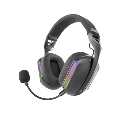 Immagine di MARSGAMING MHW PRO, Cuffie Gaming Wireless ARGB Flow, Suono Surround 3D 7.1, Bluetooth 5.3 + 2.4GHz Jack 3.5mm, Design Ergonomico Ultralight, Doppio Microfono, Multiplatform, Nero