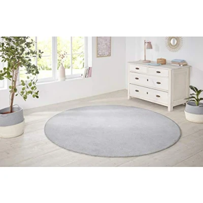 Immagine di HANSE Home Kurzflor Uni Teppich Nasty Tappeto, Polipropilene, Argento, ø 133 cm