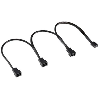 Immagine di Poppstar cavo distribuzione ventola 20 20cm (1x presa 3 pin / 1x spina PWM 2x spine 2 pin) sdoppiatore ventole per collegare ulteriori a scheda madre