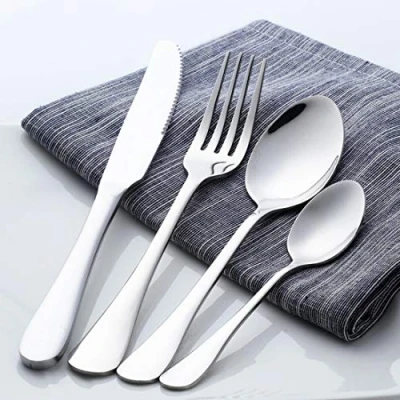 Immagine di Buyer Star, set di posate in Acciaio inox, include cucchiaio, forchetta, coltello e cucchiaino, inossidabile, 1 argento.