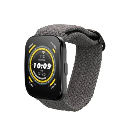 Immagine di kwmobile Fascia compatibile con Amazfit Bip 5 Unity/Amazfit / GTR 4 Cinturino Smart Watch Fitness Tracker Nylon grigio ca. 14 22 cm