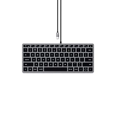 Immagine di Satechi Slim W1 Tastiera Con Cavo Retroilluminata Tastierino Tasti Illuminati USB C Per M2/M1 Macbook Pro/Air, iPad M2 Mac Mini, iMac M1 (Layout Inglese US QWERTY)