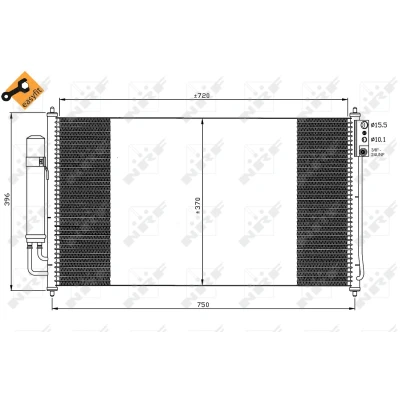 Immagine di NRF EASY FIT 35878 Condensatore con anello tenuta 15,5 10,1 Alluminio 720