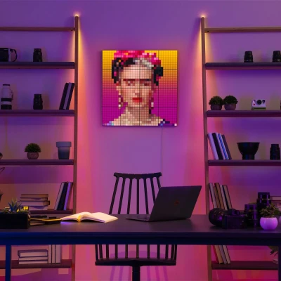Immagine di Twinkly Quadri estensione Pannello LED controllato da app con 64 RGB (16 milioni di colori) Pixel, colore: nero, 1 piastrella per interni Smart Home Lighting Decoration