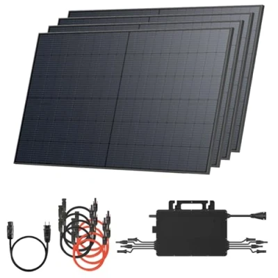 Immagine di Solarway® Centrale elettrica da balcone, 2000 W, presa completa, inverter impianto solare, set completo 500 pannelli solari e Envertech accessori