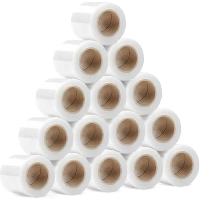 Immagine di RAGO® Set di 15 mini rotoli da 130 m, x 210 g, pellicola trasparente per mobili, pallet (38 31 8 cm), lunghezza m