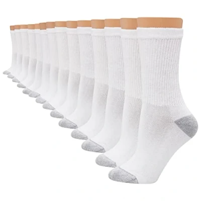 Immagine di Hanes Value, Crew Soft Moisture Wicking Socks, Available in 10 And Packs Calzini, Bianco Confezione da 14, 4 8 (Pacco Donna