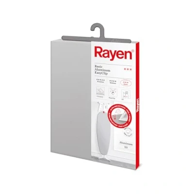 Immagine di Rayen Rivestimento universale per asse da stiro Fodera EasyClip Fit 2 strati: 100% schiuma di cotone e tessuto Qualità in alluminio Gamma base Dimensioni: 115 x 38 cm Grigio