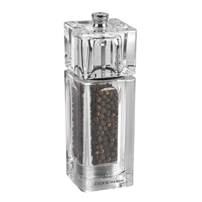 Immagine di Cole &amp; Mason H33501P Cube Macina Pepe, Precision+, Macinatura Regolabile, Acrilico, 145mm, Include 1 x Mulino