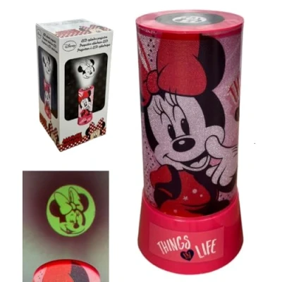 Immagine di Lampada con proiettore Minnie Disney luce notturna 2 in 1 luci a led colorate funziona batterie