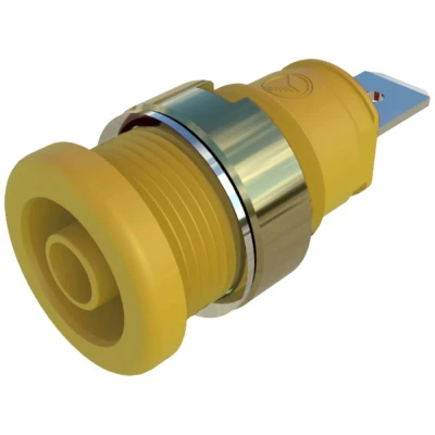 Immagine di SKS Hirschmann SEB 2620 F6,3 Presa di sicurezza da laboratorio verticale Ø perno: 4 mm Giallo 1 pz.