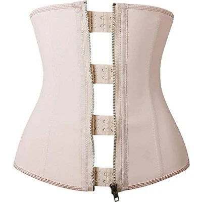 Immagine di YIANNA Donna Corsetto Stringivita Modellante Waist Trainer Dimagrante Bustino Corpetto Corset Pancera Snellente Latex Beige con Cerniera 2219 XL