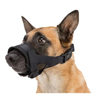 Immagine di TRIXIE Museruola a nastro in nylon, da allenamento, XL XXL, nera, forma di cane