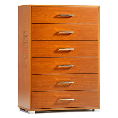 Immagine di LIBEROSHOPPING.eu LA TUA CASA IN UN CLIK Mobile cassettiera 6 cassetti Grandi cm 81x44x118H (Ciliegio)