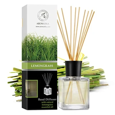 Immagine di Diffusore di Fragranza con Bastoncini Lemongrass 200ml Olio Essenziale Citronella Profumati Profumatori Ambiente Aroma Fresco Aromi