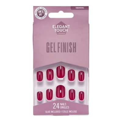 Immagine di Polished Colour 24 Nails With Glue Squoval Berry Blast