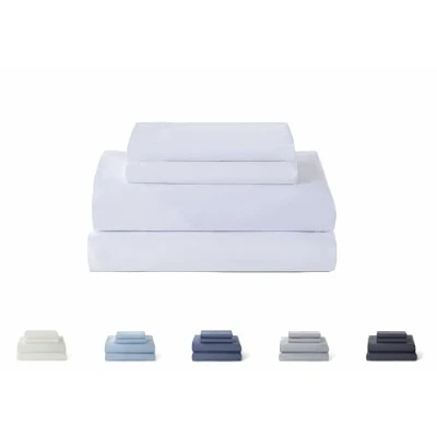 Immagine di Todocama, Set di lenzuola da 4 pezzi, lenzuolo sotto con angoli, sopra, due federe per cuscino 50 x 80 cm, 5003, (letto 90 190/200 bianco)