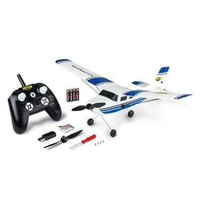 Immagine di Carson 500505034 aereo sportivo RC 2,4 GHz 100% RTR blu modellino di telecomandato, RC, robusto modello RTF (Ready to Fly) per principianti, incluse batterie e telecomando