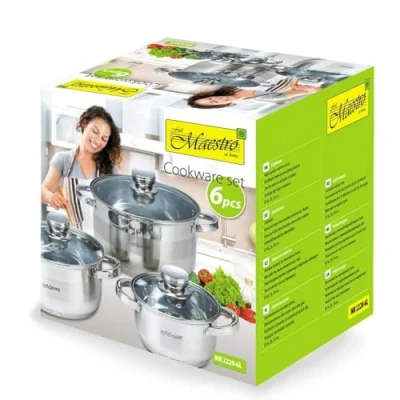 Immagine di Feel Maestro Pentole MR 2220 6L Argento Acciaio 6 Pezzi