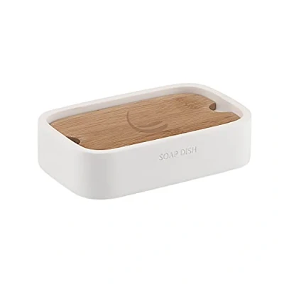 Immagine di Gedy Melbourne saponetta, Misure e Peso: 3X12,8X8,2 CM &amp; 0,25 kg, Porta Sapone Solido Realizzato in resine, Finitura Bianco bambù, Design R&amp;S, 2 Anni di Garanzia, Unica