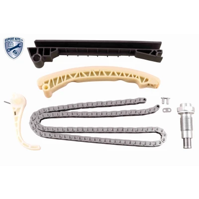 Immagine di VAICO V30 10009 BEK Kit catena distribuzione con guide di scorrimento, tendicatena per albero a camme maglia giunzione catena, Simplex