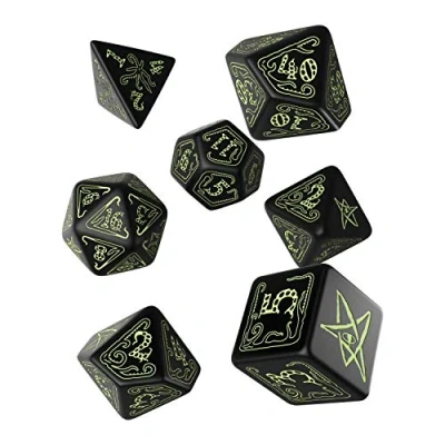 Immagine di Q workshop, Black Glow in The Dark Call of Cthulhu Dice Set
