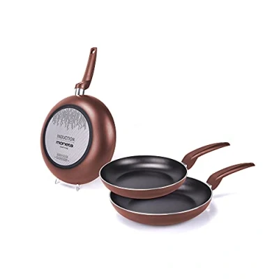 Immagine di Moneta Stratomax Black Set da 3 Padelle, 20 24 28 cm, Alluminio, Rame
