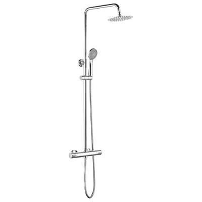 Immagine di Ibergrif M20740 Colonna Sistema con Soffione a Pioggia, Doccetta, Supporto, Barra Regolabile, Cromo, Argento
