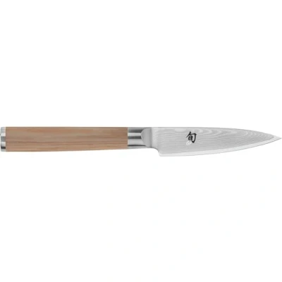 Immagine di KAI Shun Classic White coltello da ufficio giapponese 9 cm lunghezza lama damasco 32 strati nucleo VG MAX 61 (±1) HRC manico in legno di pakka Made Japan