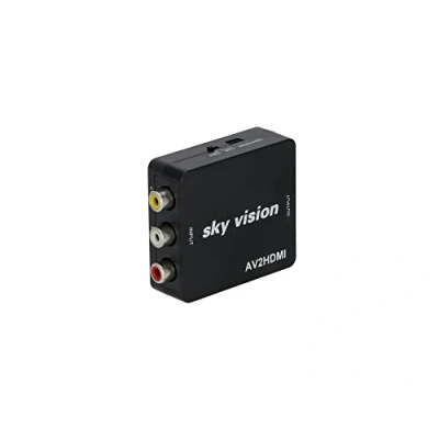 Immagine di Sky Vision Adattatore RCA a HDMI, AV/RCA/FBAS convertitore audio video, 1080P, PS2, Wii N64, supporta PAL/NTSC, Plug and Play, nero