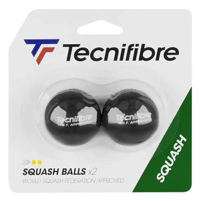 Immagine di Tecnifibre, palline da squash con doppi punti gialli, include 2 pezzi